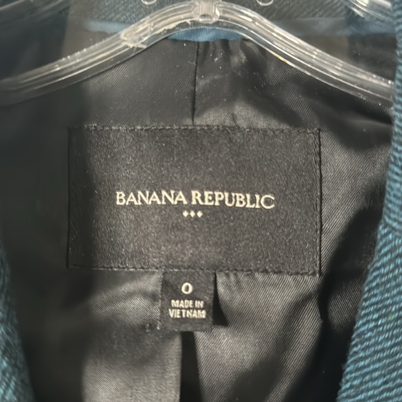 Green and black woven wool blend blazer - Picture 3 of 3